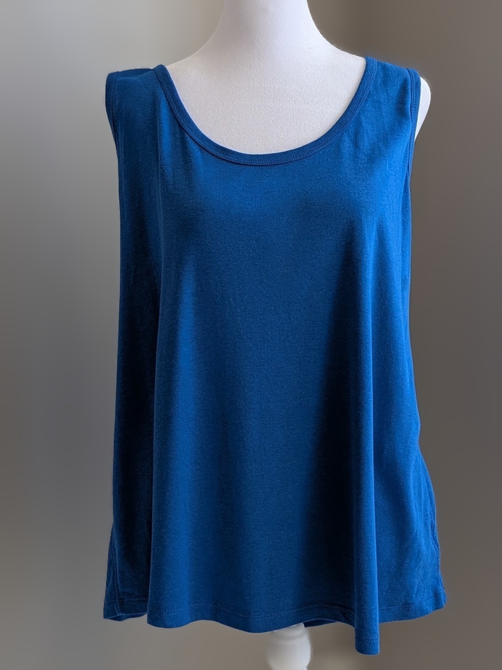 Eclipse Royal Blue Scoop Neck Tank-3X